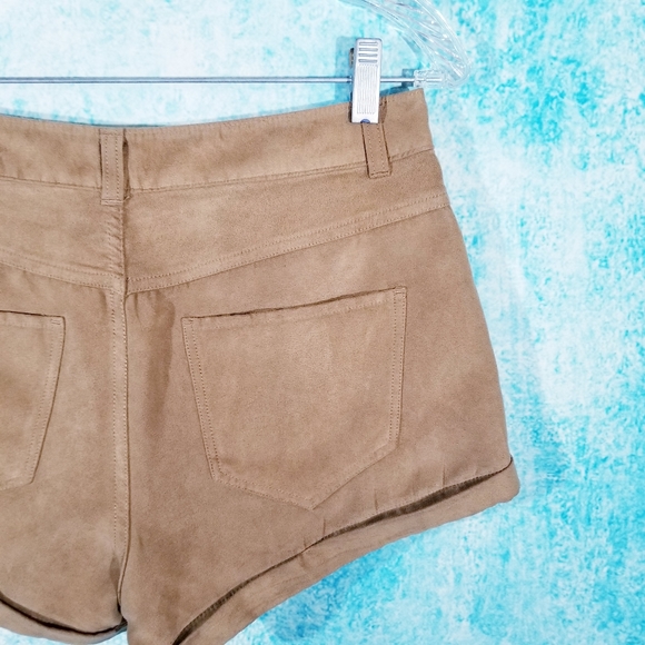Hollister Tan Faux Suede High Waist Shorts - Picture 8 of 13